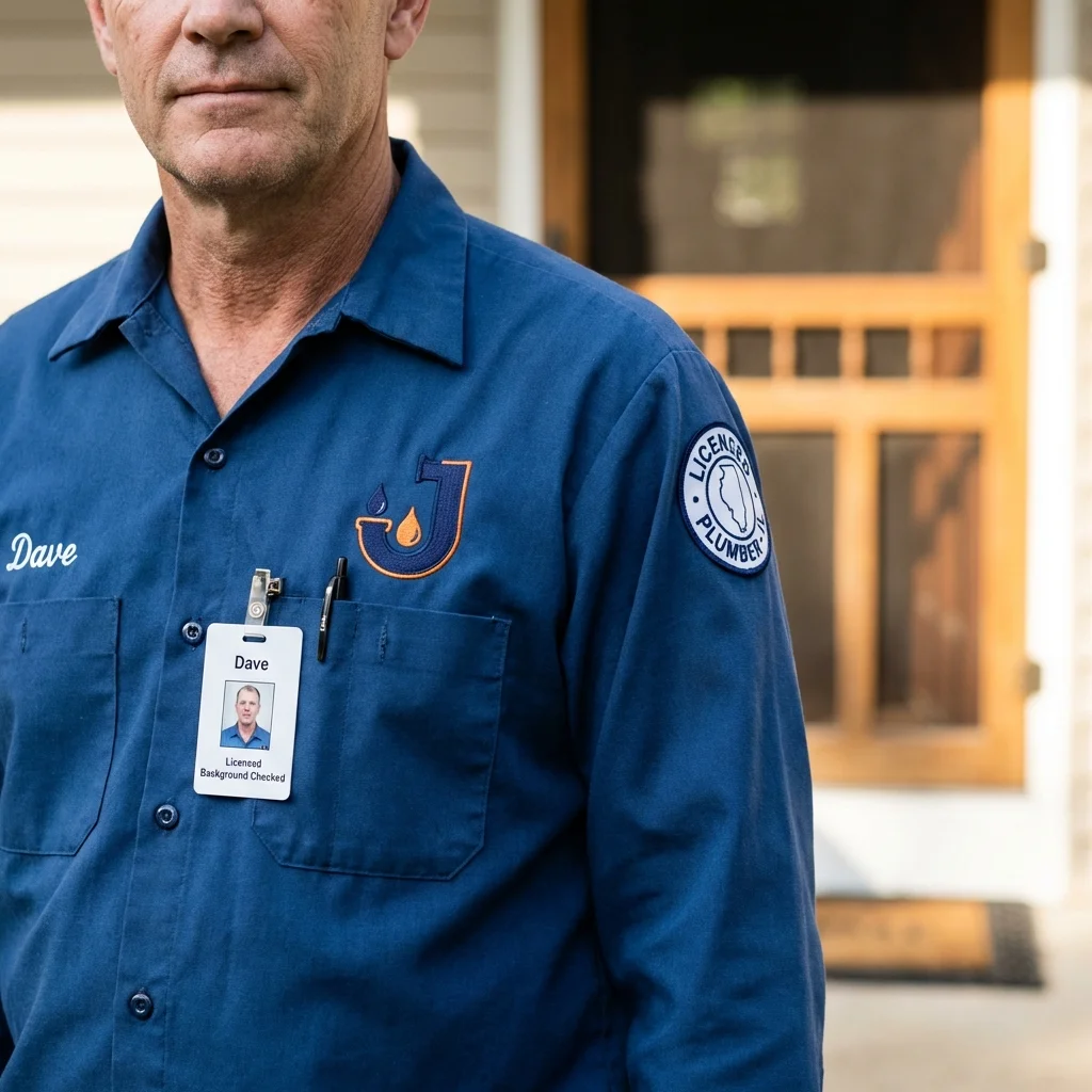 Licensed plumber showing ID badge in Kotzebue, AK